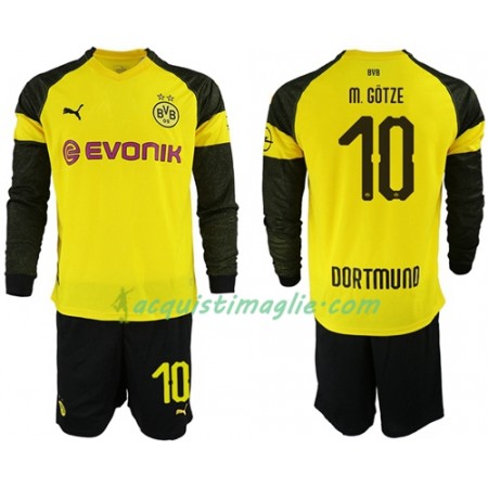 Divisa di Calcio Borussia Dortmund M.Gotze 10 Bambino Prima 2018/2019 Manica Lunga